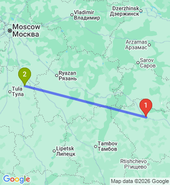 Маршрут из Нижнего Ломова в Венева