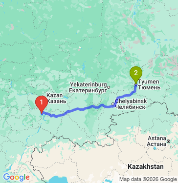 Маршрут из Крестово-Городище в Тюмень