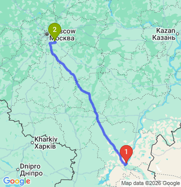 Маршрут из Волгограда в Московский Область город Бронницы