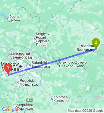 Маршрут из Москвы в Владимира