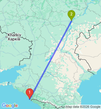 Маршрут из Сочи в Саратов