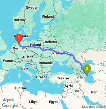 Маршрут из Бремена в Баку