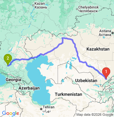 Маршрут из Шымкента в Ставрополь