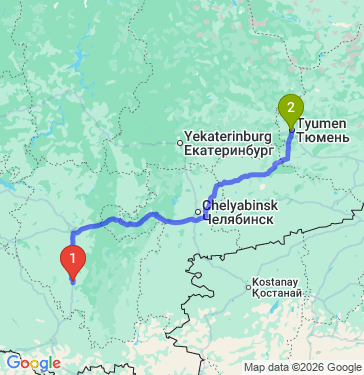 Маршрут из Салавата в Тюмень