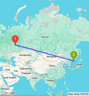 Маршрут из Ижевска в Находку