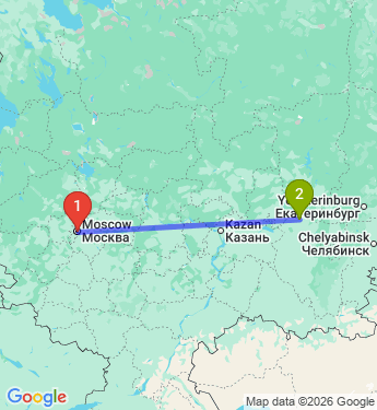 Маршрут из Москвы в Ташкент