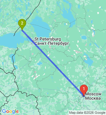 Маршрут из Москвы в Выборг