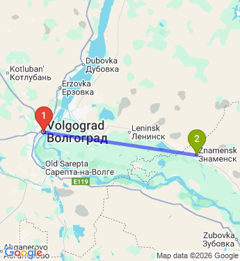 Маршрут из Волгограда в Знаменска