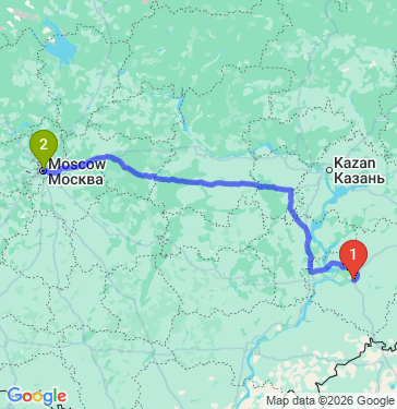 Маршрут из Самары в Москву