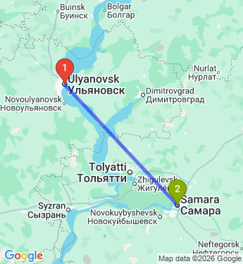 Маршрут из Ульяновска в Самару