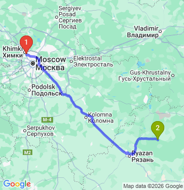 Маршрут из Москвы в Деулино