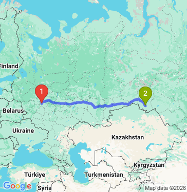 Маршрут из Домодедова в Омск