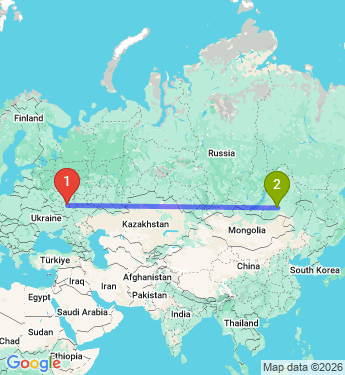 Маршрут из Липецка в Читу