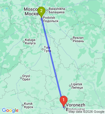 Маршрут из Воронежа в Москву