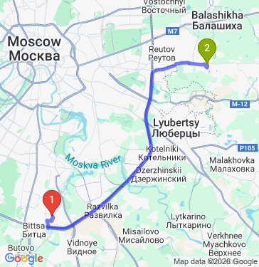 Маршрут из Москвы в Балашиху