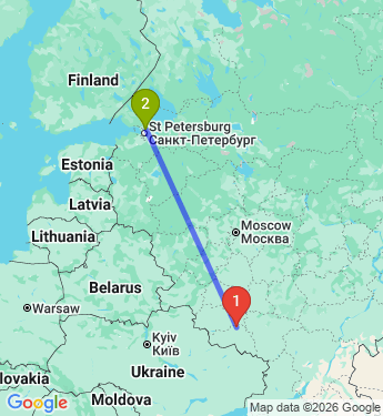 Маршрут из Губкина в Бугры