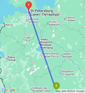 Маршрут из Санкт-Петербурга в Нелидово