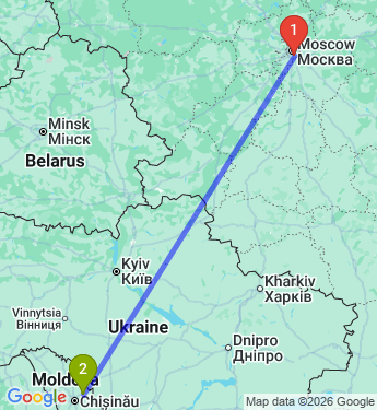Маршрут из Москвы в Молдова Криуляны