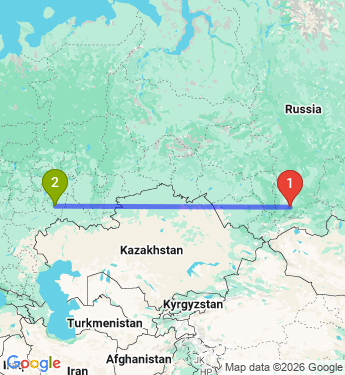 Маршрут из Саяногорска в Самару