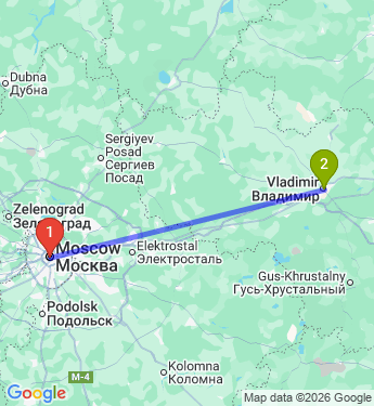 Маршрут из Москвы в Владимира