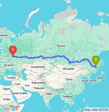 Маршрут из Москвы в Хабаровск