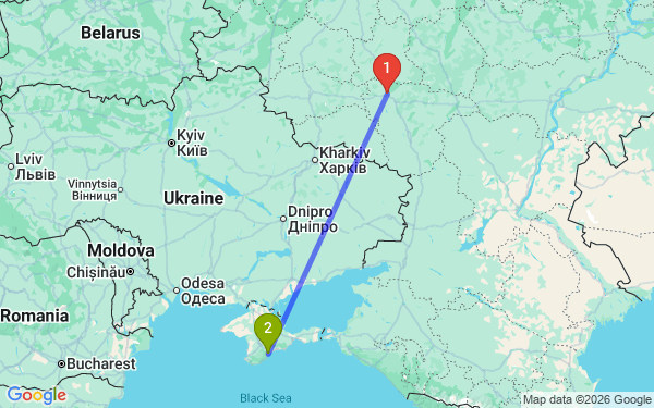 Маршрут из Воронежа в Лучистый