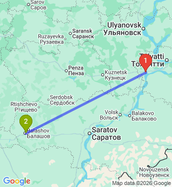 Маршрут из Сызрани в Балашова