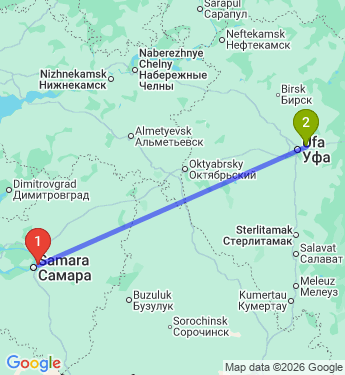 Маршрут из Самары в Уфу