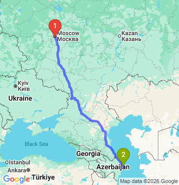 Маршрут из Москвы в Баку