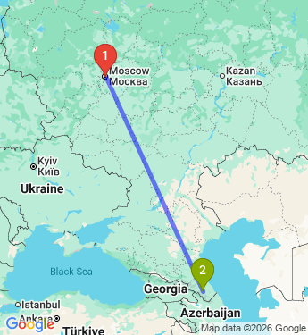 Маршрут из Москвы в Баку