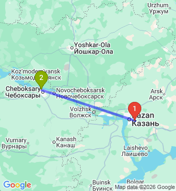 Маршрут из Казани в Чебоксары