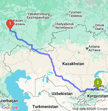 Маршрут из Ульяновска в Бишкек