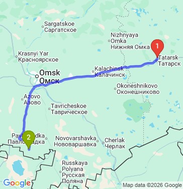 Маршрут из Татарска в Благодаровку