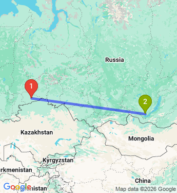 Маршрут из Кургана в Иркутск