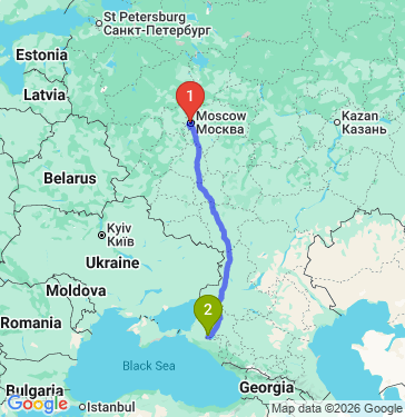 Маршрут из Москвы в Краснодар