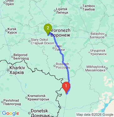 Маршрут из Миллерова в Воронеж
