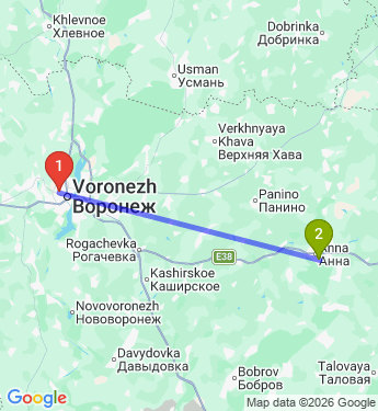 Маршрут из Воронежа в Анну