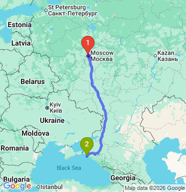 Маршрут из Москвы в Анапу