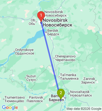 Маршрут из Новосибирска в Барнаул