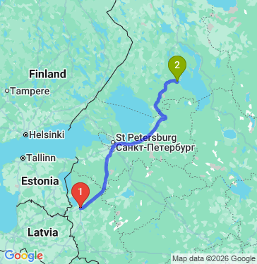 Маршрут из Пскова в Петрозаводск