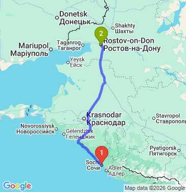 Маршрут из Сочи в Ростов-на-Дону