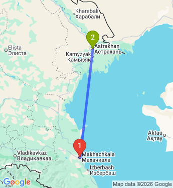 Маршрут из Махачкалы в Астрахань