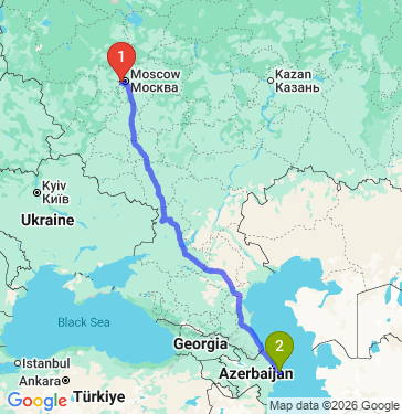 Маршрут из Одинцова в Баку