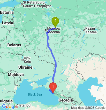 Маршрут из Сочи в Владимира