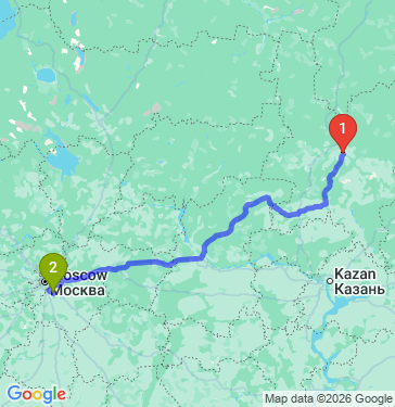 Маршрут из Кирова в Григорчиково