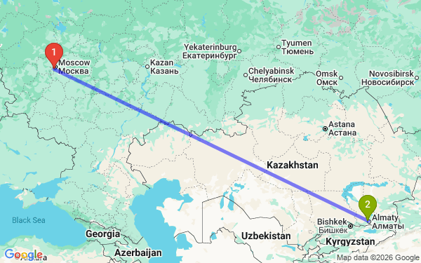 Маршрут из Москвы в Исаево