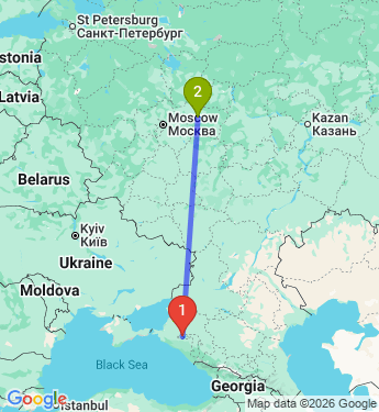 Маршрут из Краснодара в Владимира