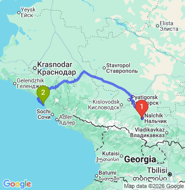 Маршрут из Нальчика в Сочи