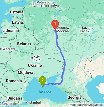 Маршрут из Москвы в Севастополь