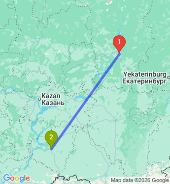 Маршрут из Перми в Самару